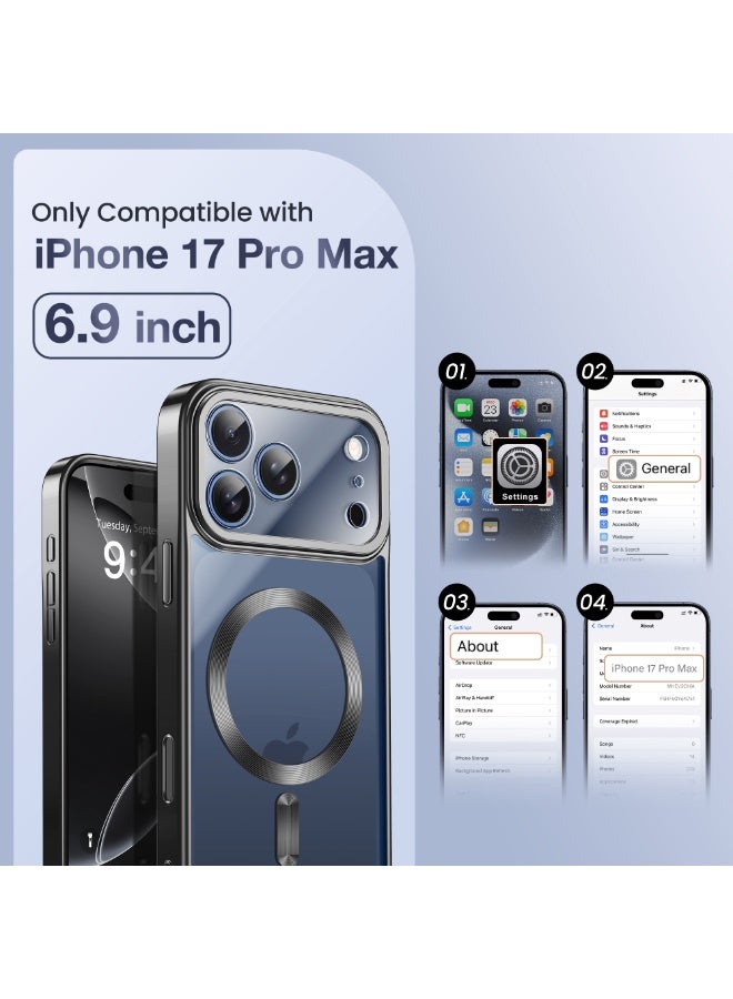 GolbinBox Magnetic for iPhone 17 Pro Max Case with Stand, [Compatible with MagSafe], Camera Control Capture Button, 17FT Military-Grade Protection, Shockproof Slim Phone Case 6.9"(Black) - Image 2
